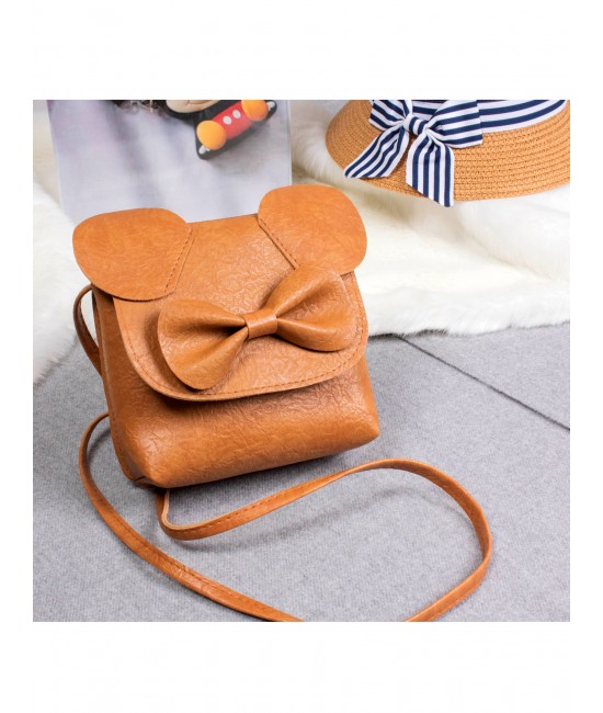 M Mouse Faux Leather Crossbody Bag w/ Back Pocket